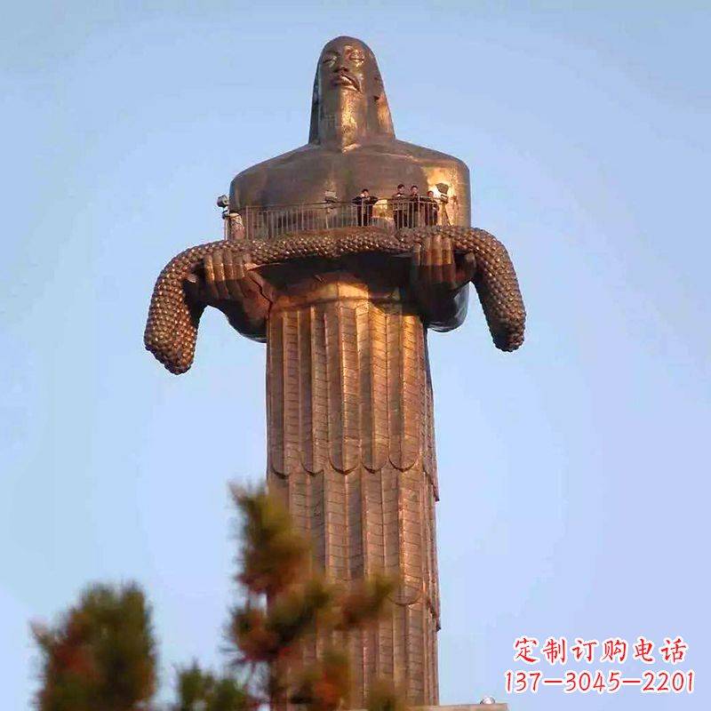 河南大型神农铜雕像