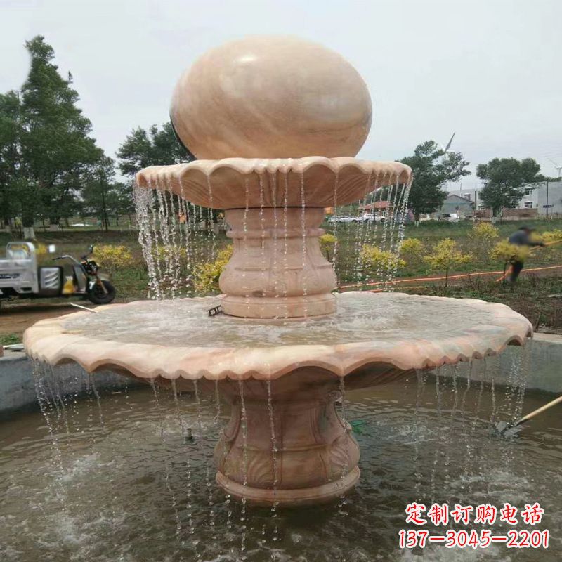河南大型石材风水球-公园园林水景喷泉雕塑