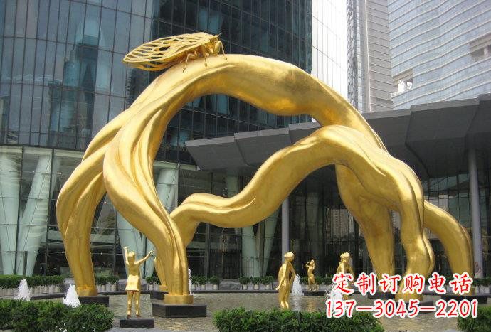河南大型树枝铜雕艺术景观