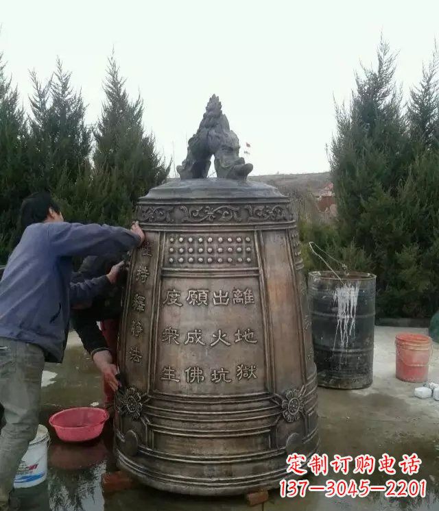 河南大型铜钟寺庙铜雕