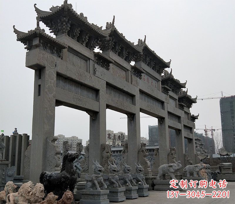 河南精美仿古牌坊石雕