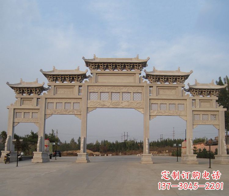 河南大型五门牌坊石雕