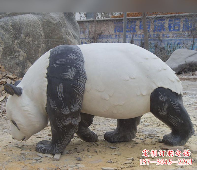 河南特色熊猫石雕定制