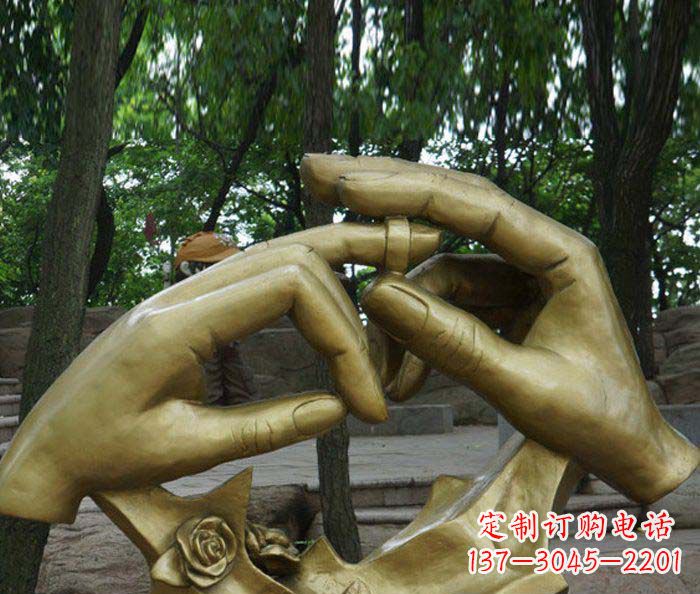 河南戴戒指园林景观铜雕