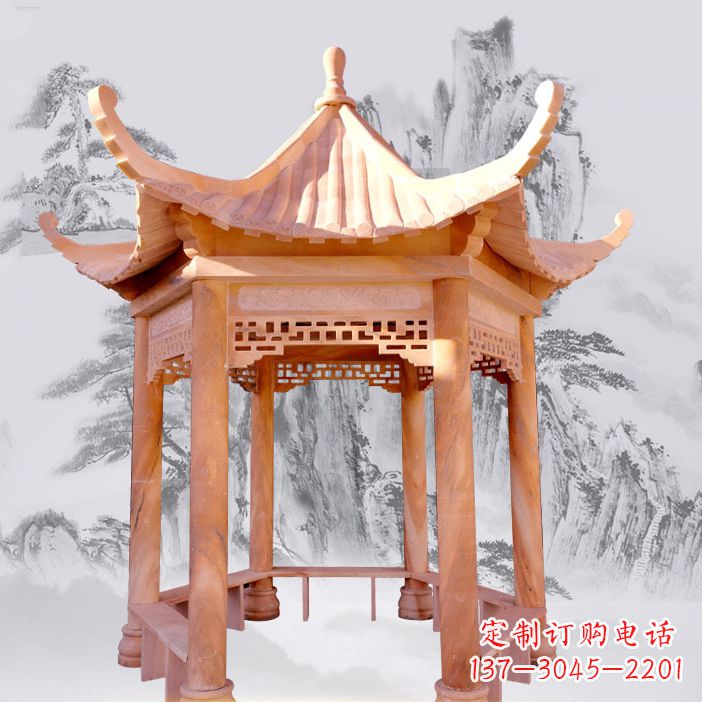 河南优雅大理石雕刻凉亭