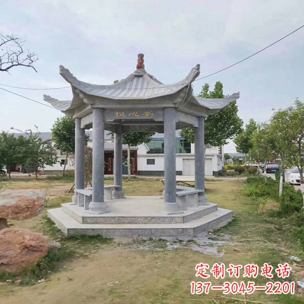 河南中领雕塑 | 六角石凉亭公园雕塑