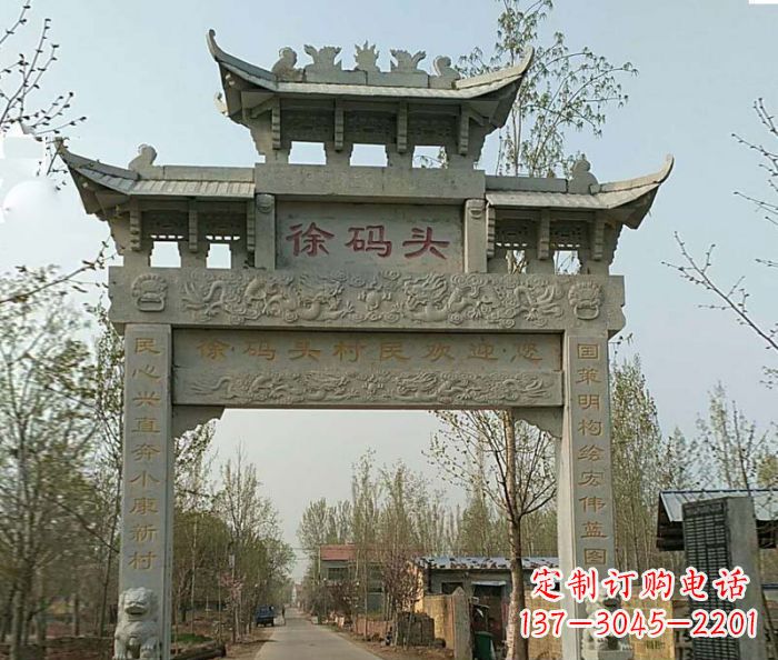 河南精美纯手工大理石牌坊雕塑