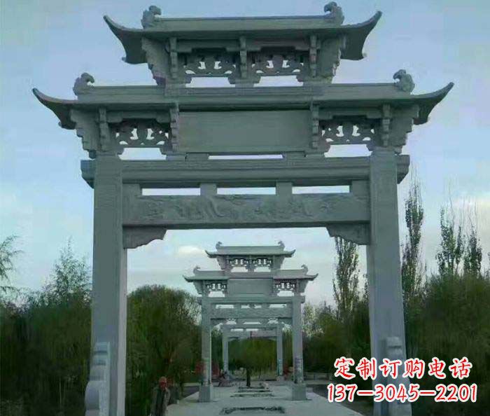 河南牌坊雕塑精美大理石雕塑艺术