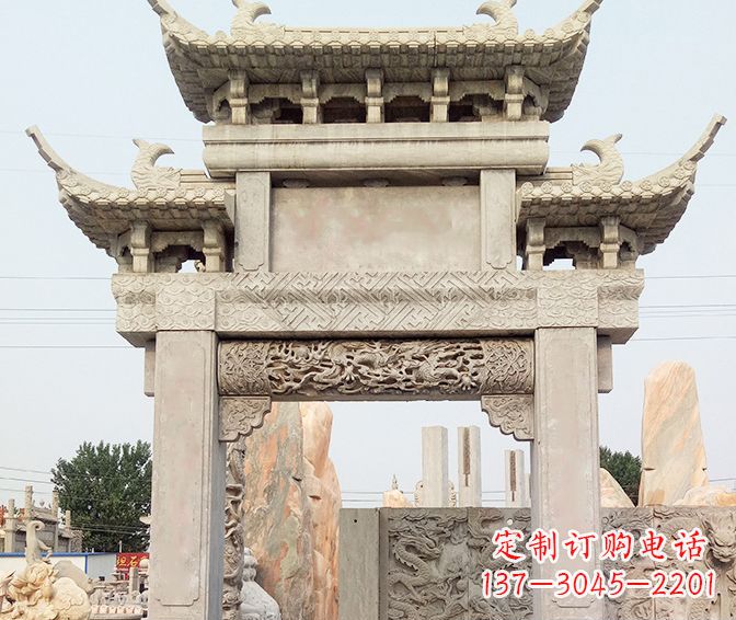 河南特色大理石牌坊石雕