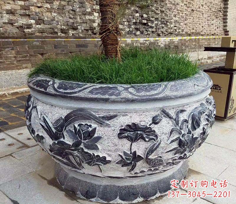 河南道路景观花盆石雕