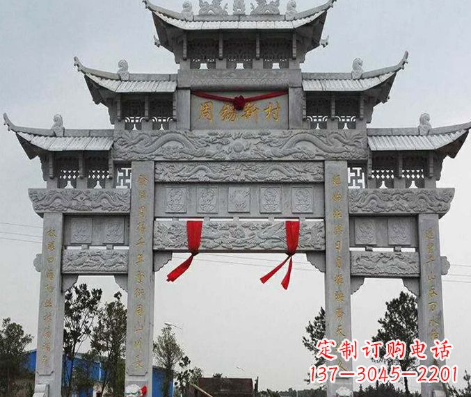 河南精美石雕牌坊雕塑