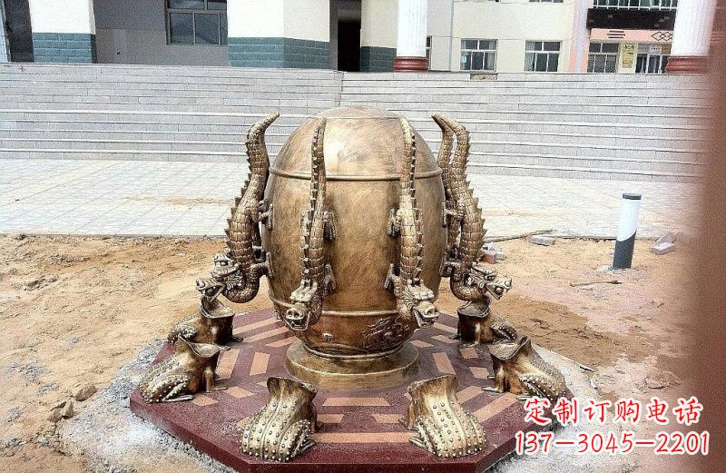河南精致细节 壮丽地动仪铜雕