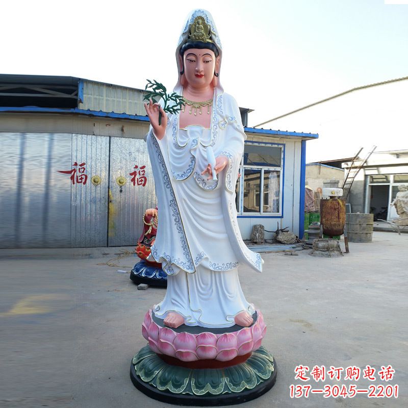 河南滴水观音玻璃钢彩绘雕塑
