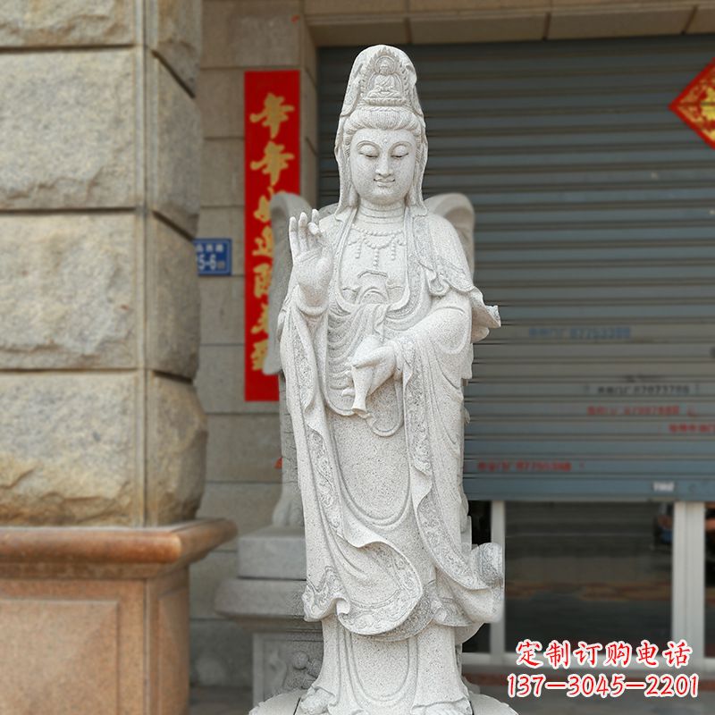 河南经典青石观音雕塑
