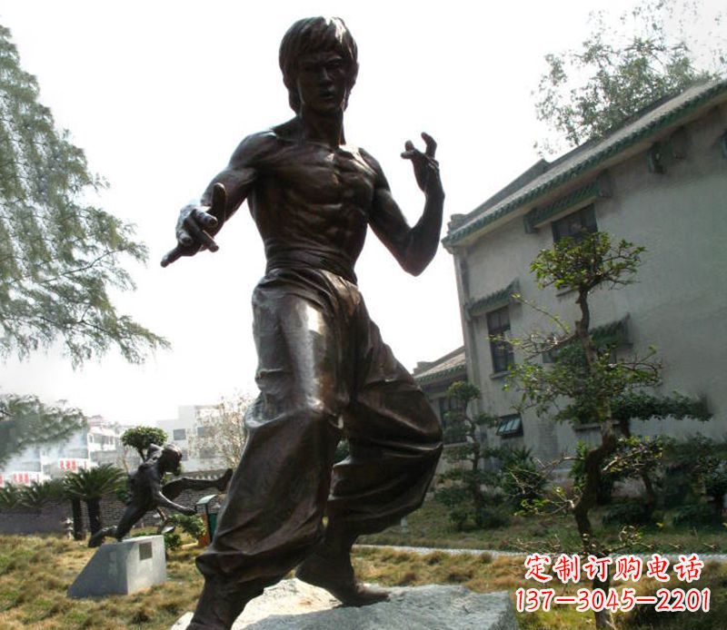 河南电影名人李小龙铜雕
