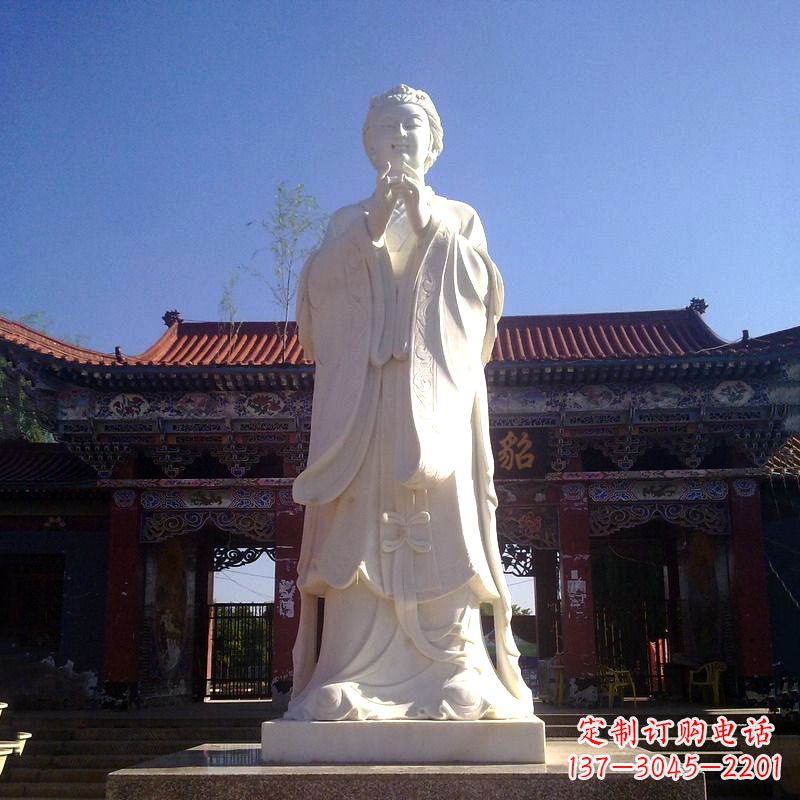 河南以貂蝉为灵感的汉白玉石雕像
