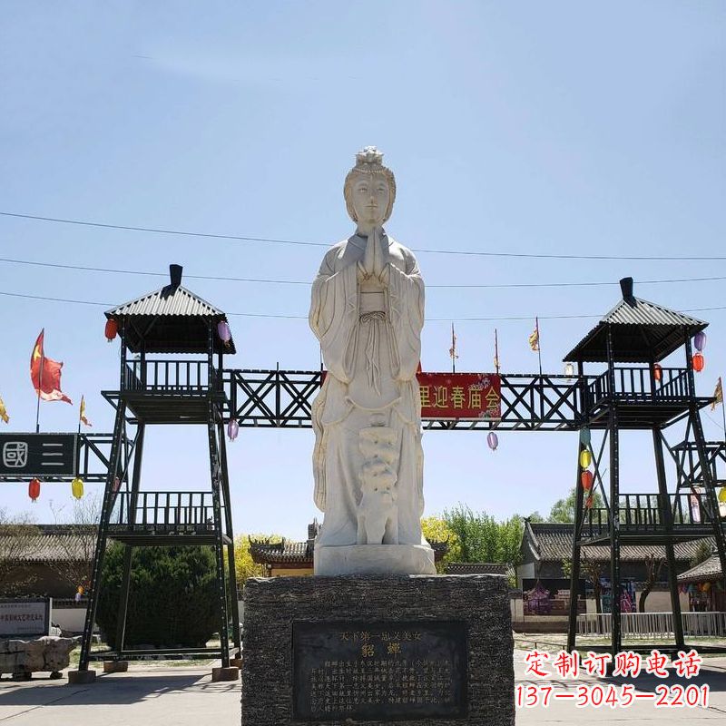 河南精美貂蝉雕塑,抚今追昔神采飞扬