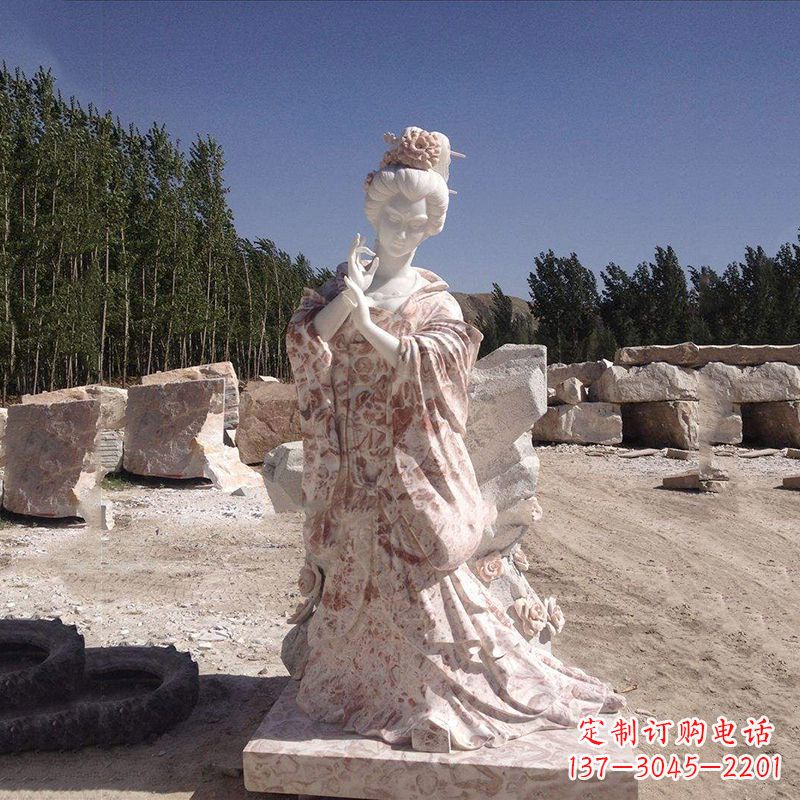 河南传统艺术精美貂蝉石雕塑