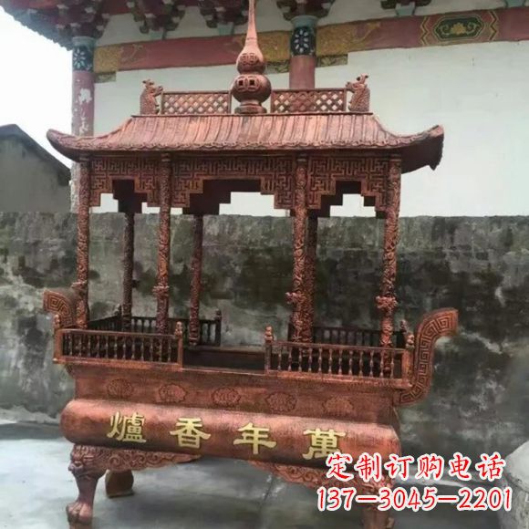 河南雕刻蝙蝠铜香炉