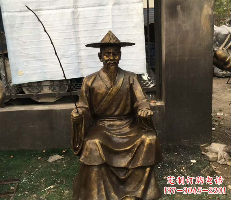 河南精美手工渔翁铜雕