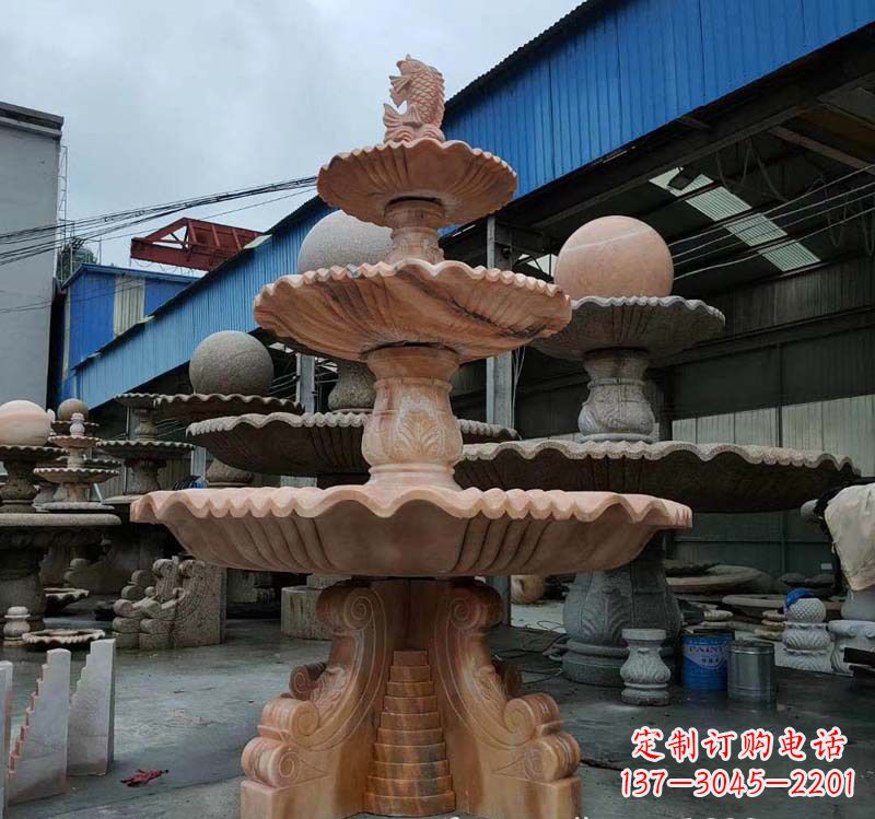 河南高品质跌水钵石喷泉雕塑