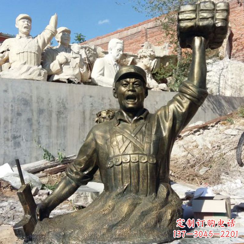 河南董存瑞仿铜头像雕塑