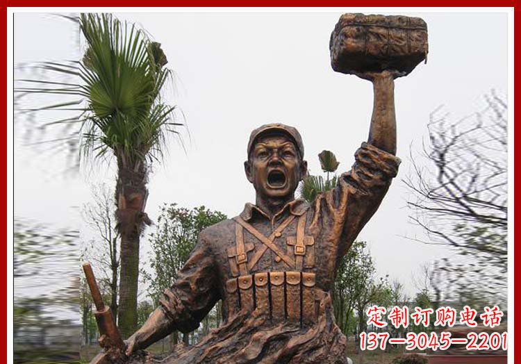 河南董存瑞英雄模范铜雕——艺术之美的匠心细作