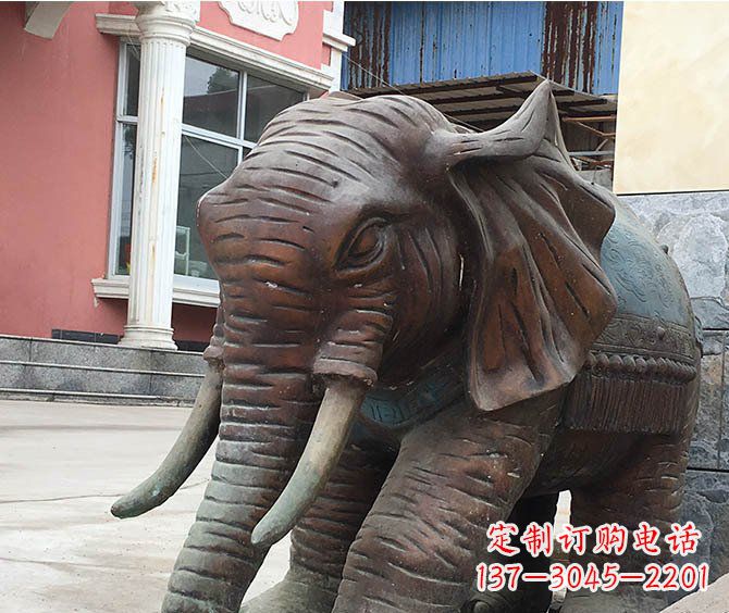 河南动物大象公园铜雕摆件