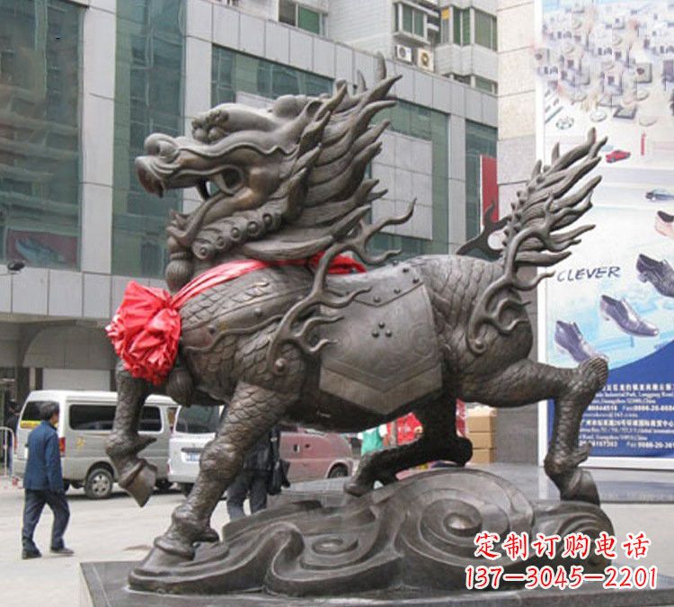 河南铜雕大型麒麟雕塑
