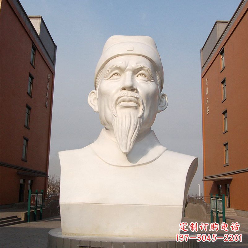 河南杜甫石雕像-学校校园历史名人唐代著名诗人头像