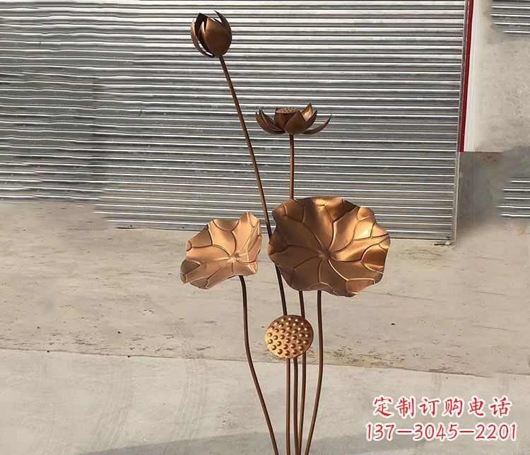 河南锻铜不锈钢荷花雕塑