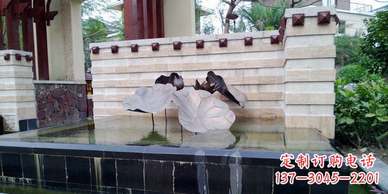 河南锻铜荷叶雕塑