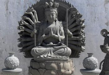 河南宗教庙宇千手观音大理石雕塑