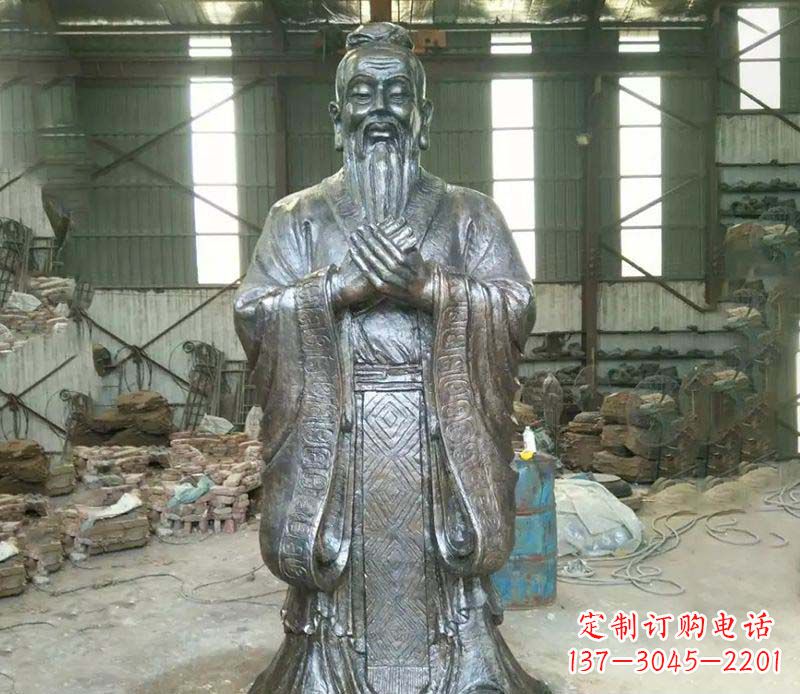 河南锻铜校园老子人物雕塑,铸就永恒的追求