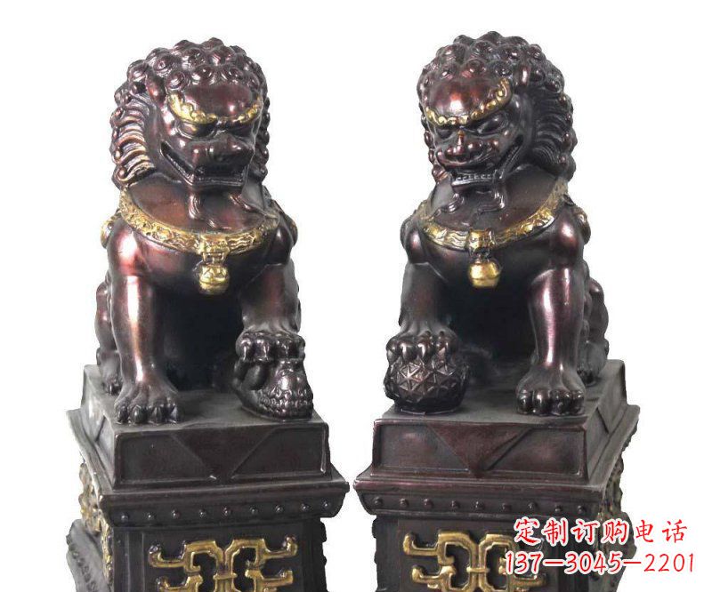河南传统工艺铜雕狮子雕塑
