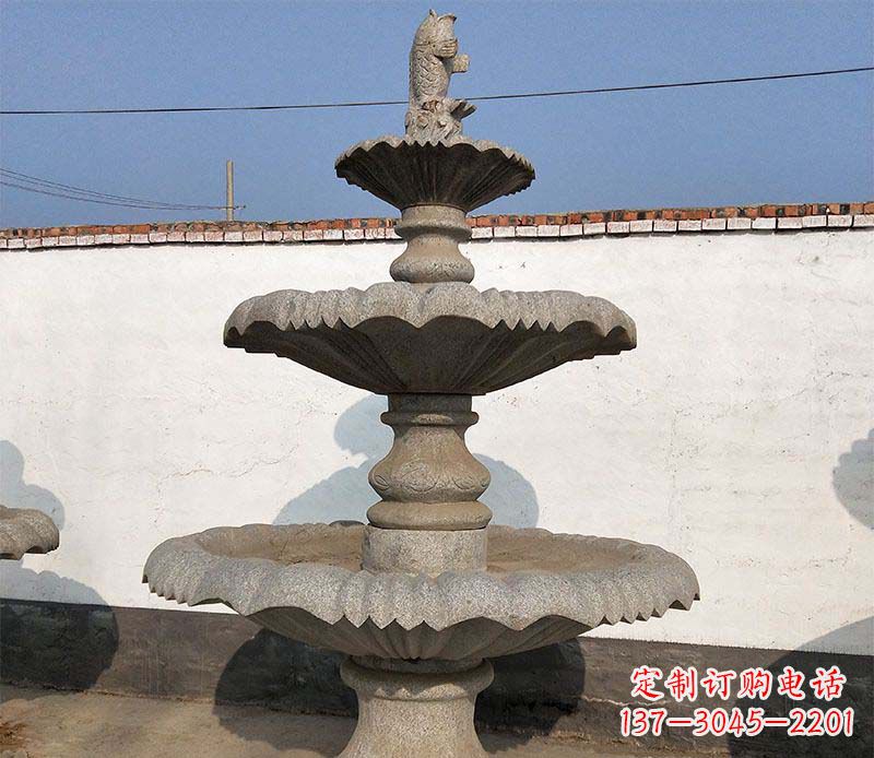河南多层石质喷泉雕塑