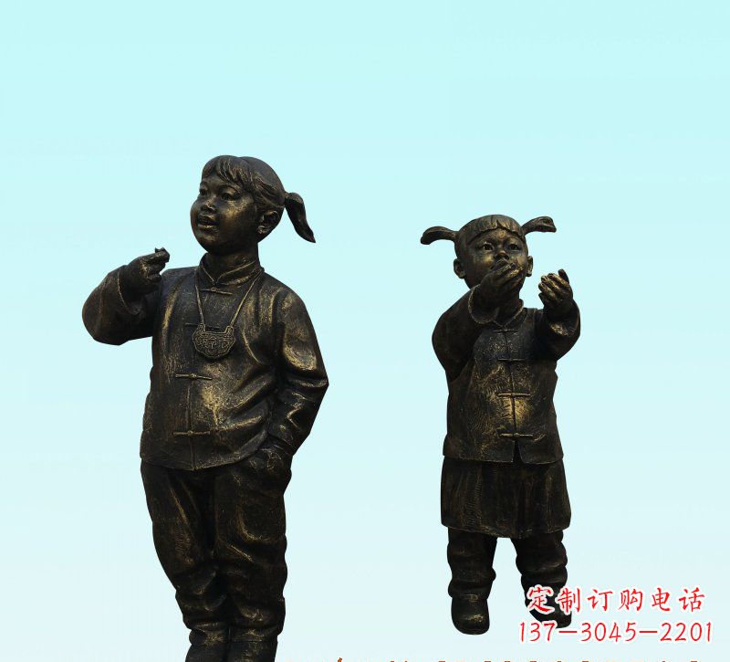 河南儿童人物铜雕