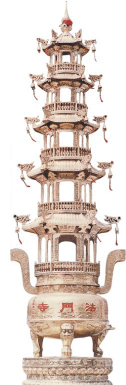 河南传统工艺艺术精品法门寺铜香炉雕塑