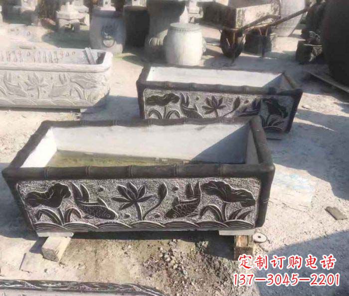 河南精美仿古石水缸雕塑