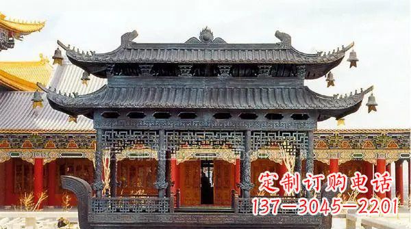 河南方形寺庙香炉铜雕塑