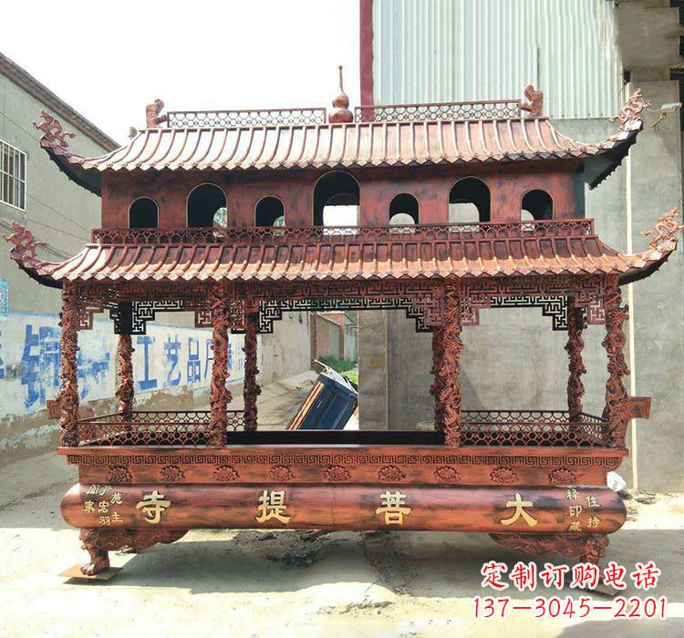 河南方形铜定制香炉雕塑