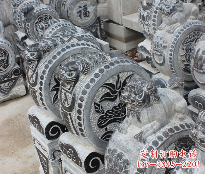 河南仿古抱鼓石招财石门墩 (2)