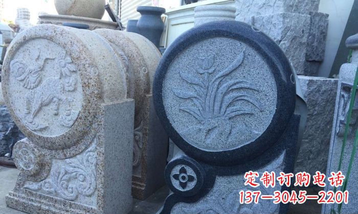 河南仿古抱鼓石招财石门墩