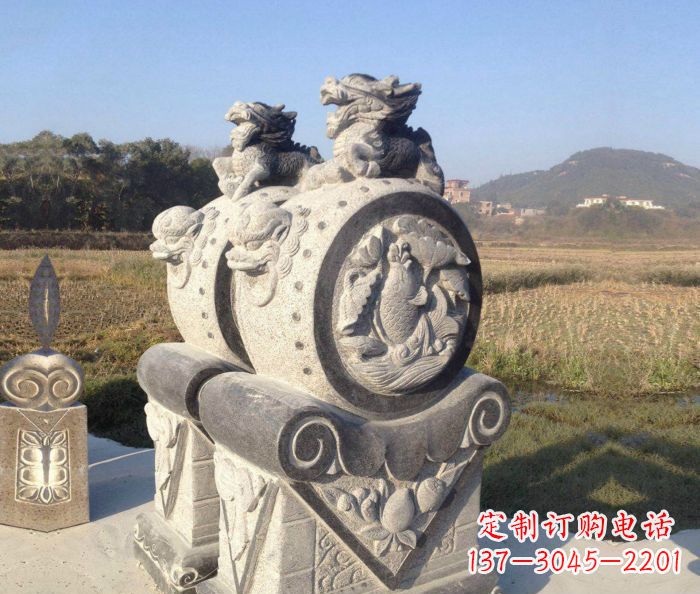 河南仿古抱鼓石门墩雕塑