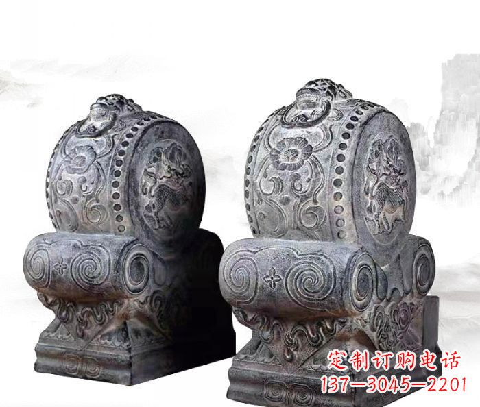 河南仿古抱鼓石门墩雕塑