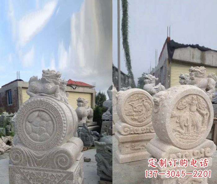 河南仿古抱鼓石门墩雕塑