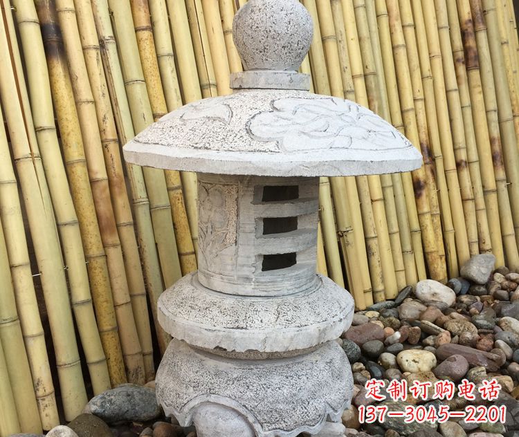 河南仿古公园照明灯笼石雕