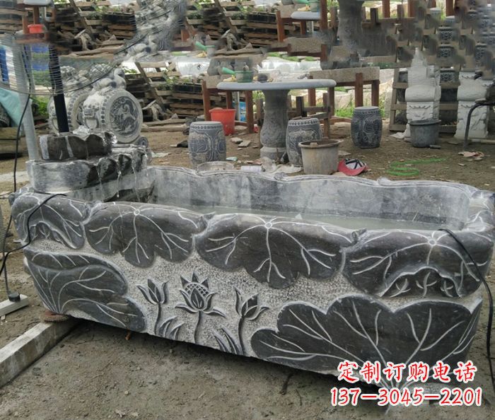 河南传统石雕·精美荷花雕塑