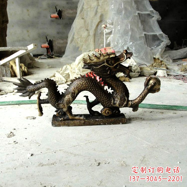 河南精美仿古龙铜雕塑