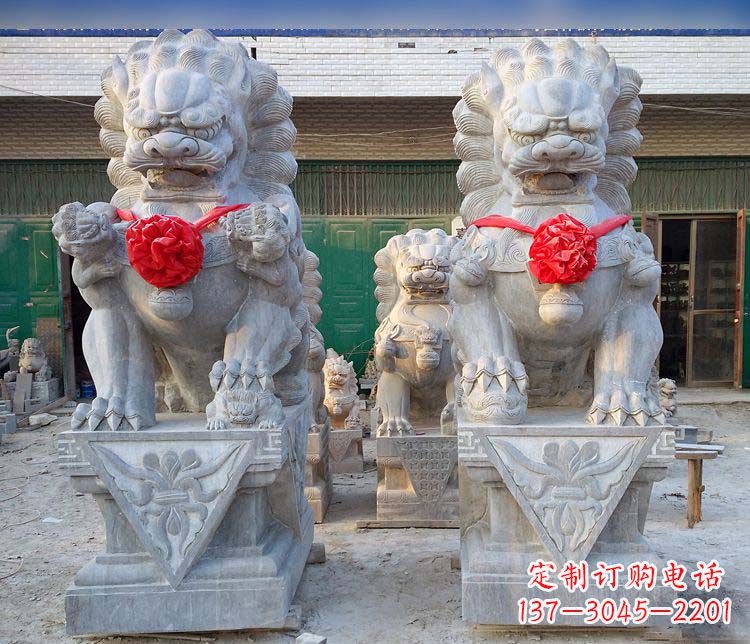 河南传统风格狮子石雕